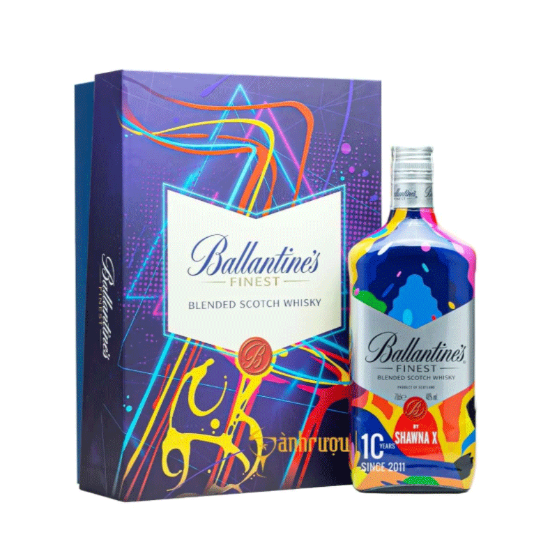 Rượu Whisky Ballantines Finest Gift Box New Khuyến mãi 15%